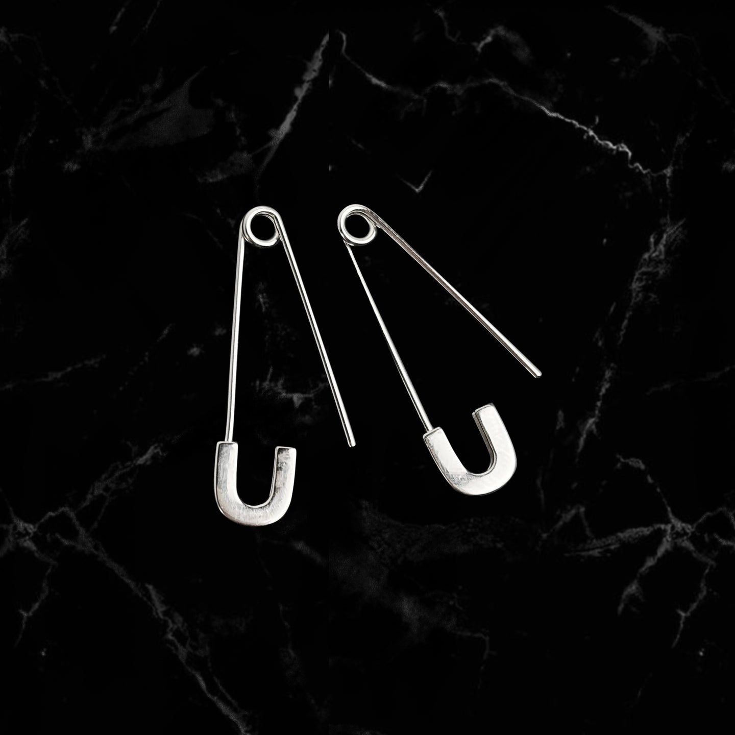 Sterling Silver Safety Pin Earrings - Flawed Sale - While Odin Sleeps